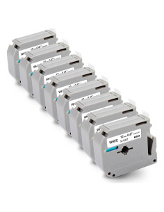 Paquete de 8 Cintas de Etiqueta Labelwell M-K231 12mm Negra