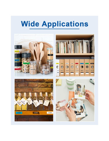 Paquete de 8 Cintas de Etiqueta Labelwell M-K231 12mm Negra