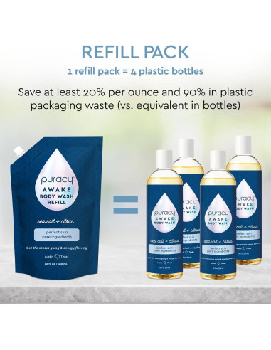 Gel de Ducha Natural Puracy 340 g - Hidratante Cítricos