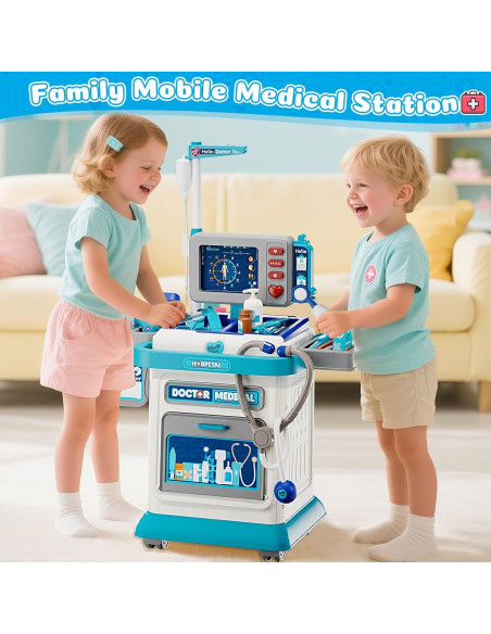 Kit de Doctor Toidgy para Niños 3-5 Años con Carro Médico