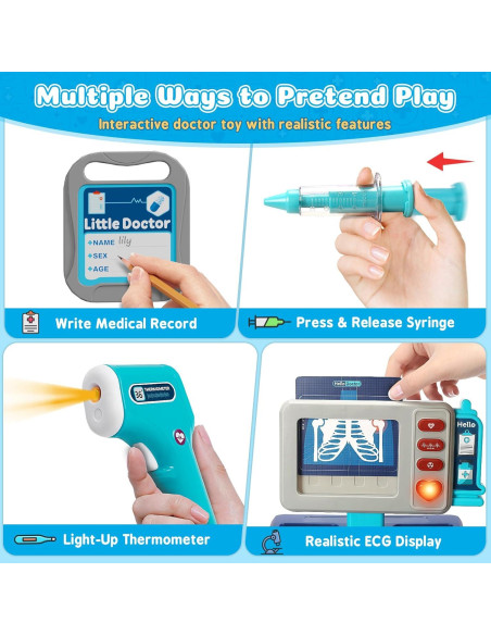 Kit de Doctor Toidgy para Niños 3-5 Años con Carro Médico