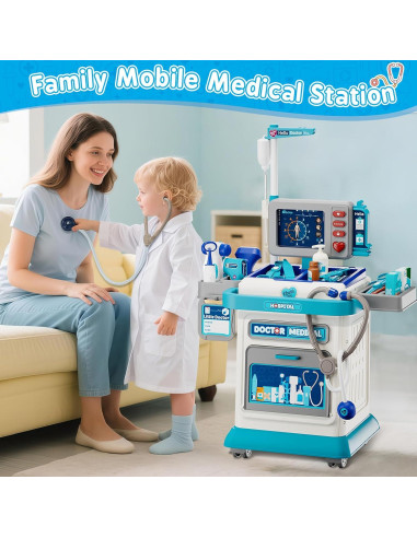 Kit de Doctor Toidgy para Niños 3-5 Años con Carro Médico