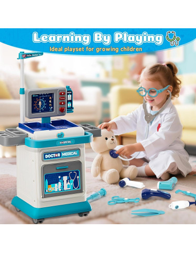 Kit de Doctor Toidgy para Niños 3-5 Años con Carro Médico