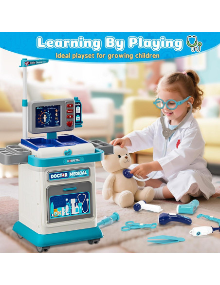 Kit de Doctor Toidgy para Niños 3-5 Años con Carro Médico