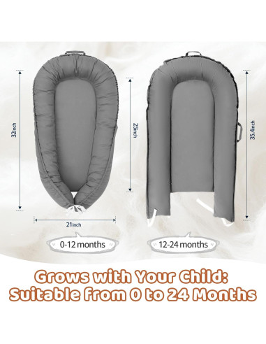 Funda Reversible para Cuna de Bebé HDJ-15 Algodón Gris Oscuro