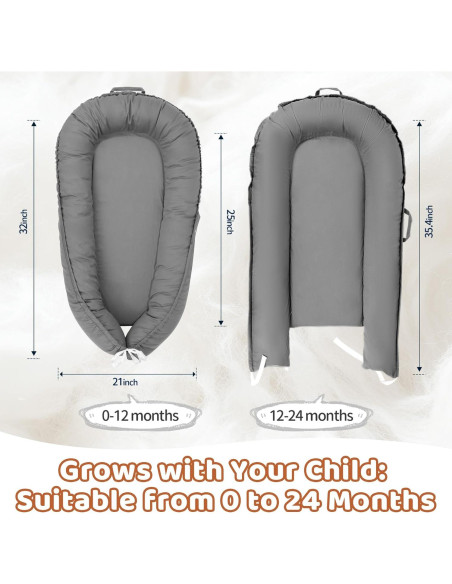 Funda Reversible para Cuna de Bebé HDJ-15 Algodón Gris Oscuro