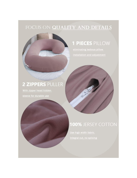 Almohada de Embarazo INSEN en Forma de C 147 cm Rosa