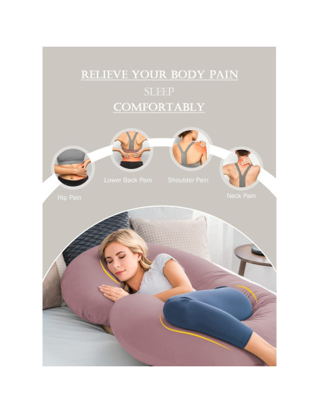 Almohada de Embarazo INSEN en Forma de C 147 cm Rosa