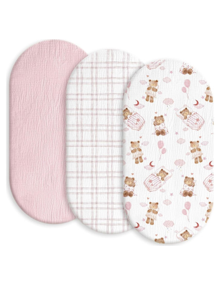 Sábanas de Muselina para Cuna Gllquen 3 Paquete Algodón