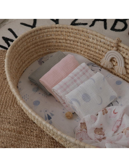 Sábanas de Muselina para Cuna Gllquen 3 Paquete Algodón