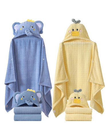 Paquete de 2 Toallas de Baño con Capucha INSPEAUTY 139.7x69.9cm