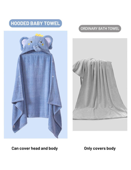 Paquete de 2 Toallas de Baño con Capucha INSPEAUTY 139.7x69.9cm