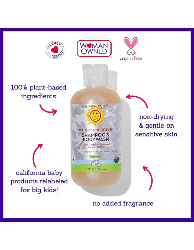 Champú y Gel de Baño Super Sensible California Kids 251 mL