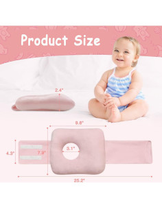 Almohada G-Tubo POWYS Rosa Ajustable para Bebés 64x20 cm 2