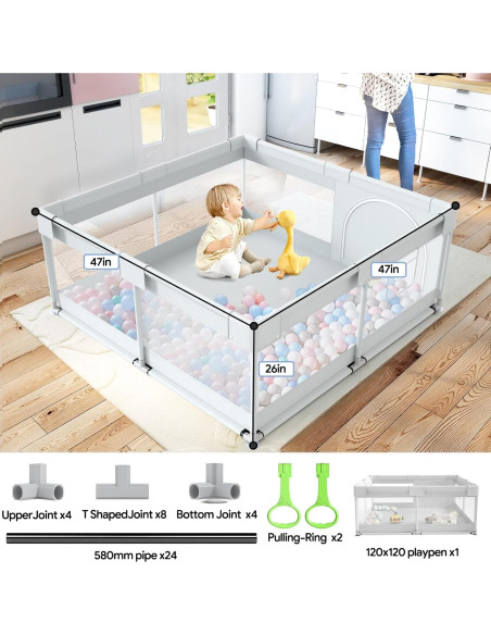 Parque Infantil Fodoss 119x119 cm para Bebés - Seguro y Suave