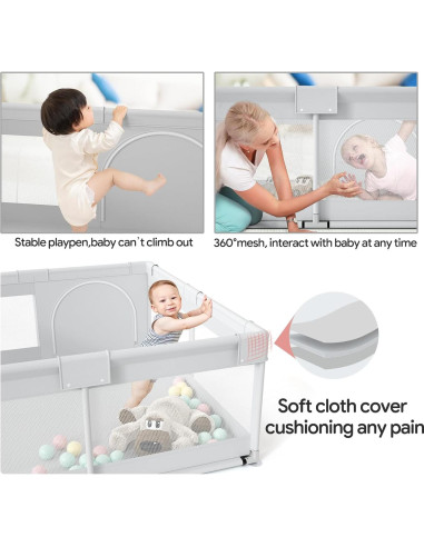 Parque Infantil Fodoss 119x119 cm para Bebés - Seguro y Suave