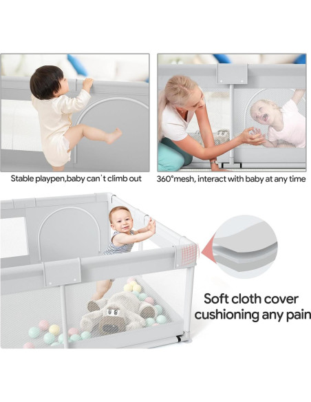 Parque Infantil Fodoss 119x119 cm para Bebés - Seguro y Suave