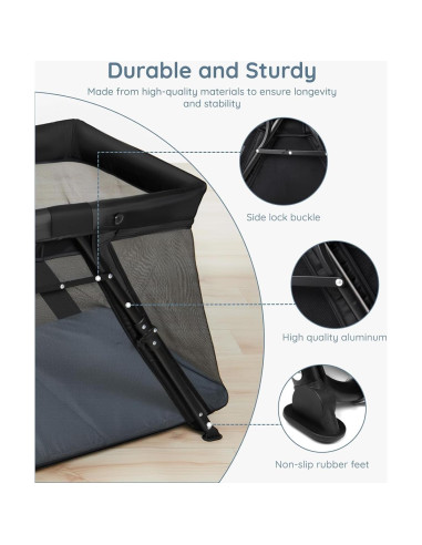 Cuna de viaje 2-en-1 Lilian&Gema, portátil con mochila, ligera