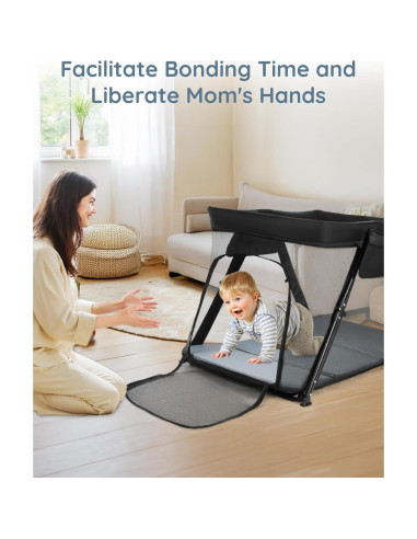 Cuna de viaje 2-en-1 Lilian&Gema, portátil con mochila, ligera