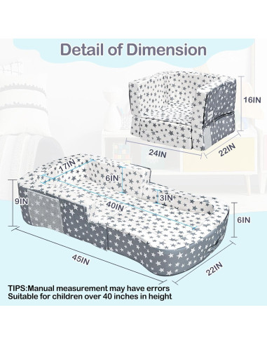 Cama de viaje 2 en 1 para niños Terciopelo y Oxford 114x56cm