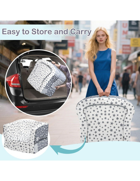 Cama de viaje 2 en 1 para niños Terciopelo y Oxford 114x56cm