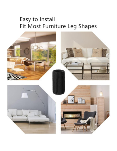 24 Calcetines Protectores para Patas de Muebles BLENDNEW - Negros
