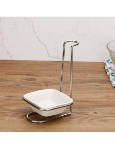 Soporte para Cuchara de Acero Inoxidable Luzen con Plato Cerámico 2