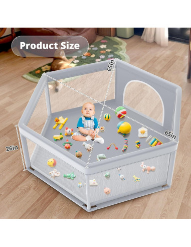 Parque Infantil Hexagonal Estiloso 165x165 cm - Seguro y Resistente