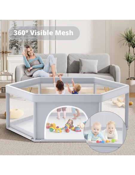 Parque Infantil Hexagonal Estiloso 165x165 cm - Seguro y Resistente