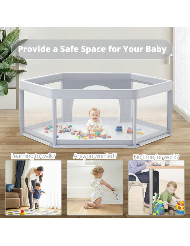 Parque Infantil Hexagonal Estiloso 165x165 cm - Seguro y Resistente