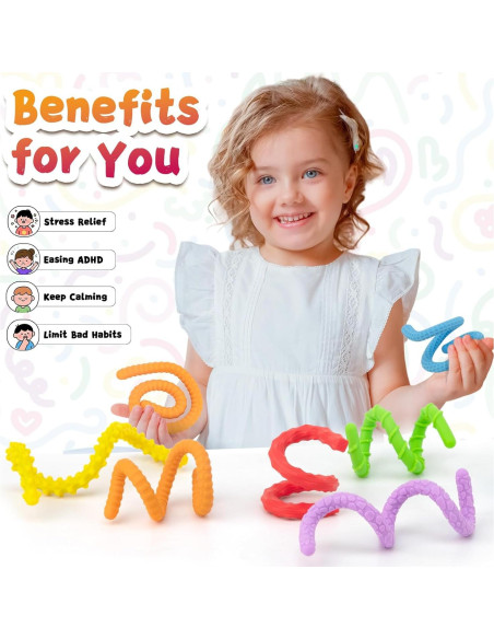 Juguetes Antiestrés de Silicona 6 Piezas para Niños y Adultos