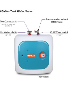 Calentador de Agua Eléctrico Instantáneo OOOJS 30L 1500W 2