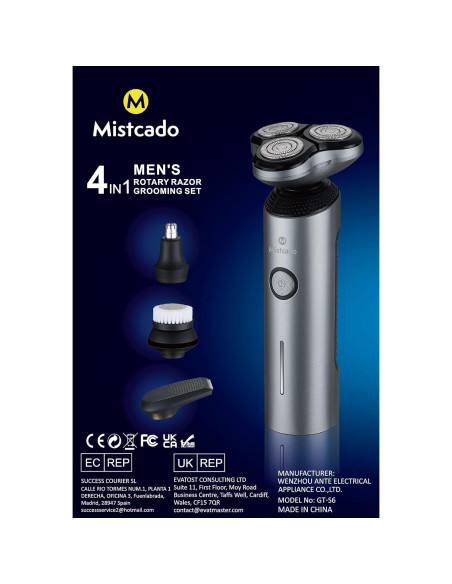 Afeitadora eléctrica 4 en 1 ANTE GT-S6 a prueba de agua