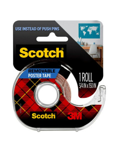 Cinta para Póster Scotch Removible 1.9 cm x 4.57 m Doble Cara