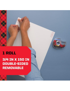 Cinta para Póster Scotch Removible 1.9 cm x 4.57 m Doble Cara 2