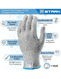 Guantes Resistentes a Cortes Stark Safe Nivel 5 - 1 Par Grande 2