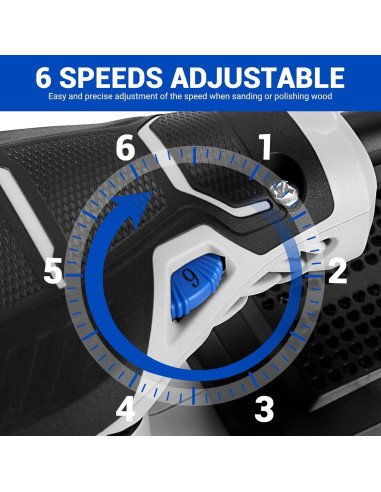 Lijadora Orbital Eléctrica DEKOPRO 300W 5" 6 Velocidades con Polvo