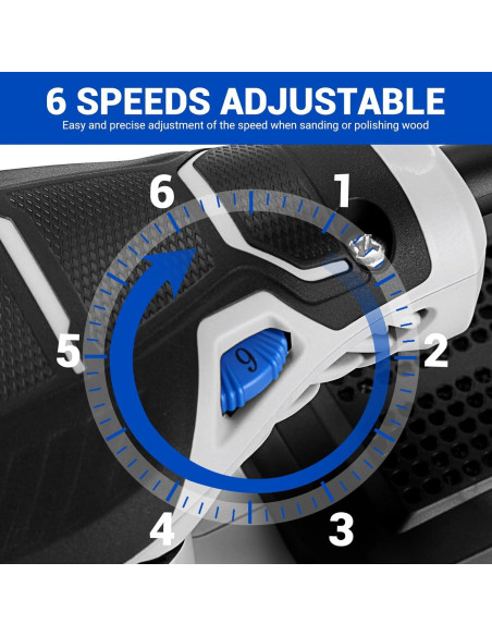 Lijadora Orbital Eléctrica DEKOPRO 300W 5" 6 Velocidades con Polvo