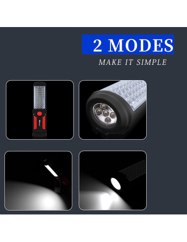 Lámpara de Inspección LED Wolfteeth 36+5, Luz de Trabajo Portátil