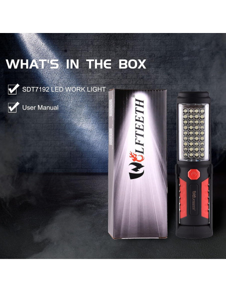 Lámpara de Inspección LED Wolfteeth 36+5, Luz de Trabajo Portátil