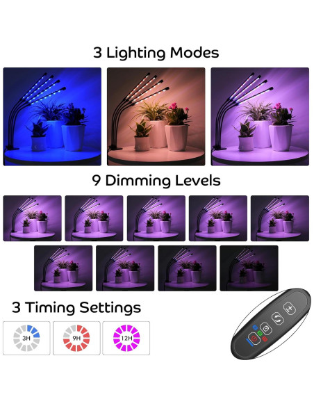 Luz de Crecimiento Shyineyou 80 LEDs Espectro Completo Clip-On