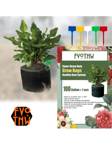 Bolsas de Crecimiento FVOTNW 100 Galones para Jardín