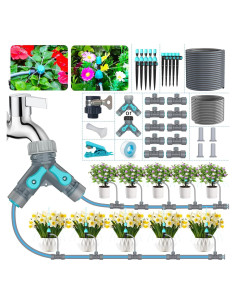 Kit de Riego por Goteo TRJZWA 2025 con 2 Tipos de Puntas