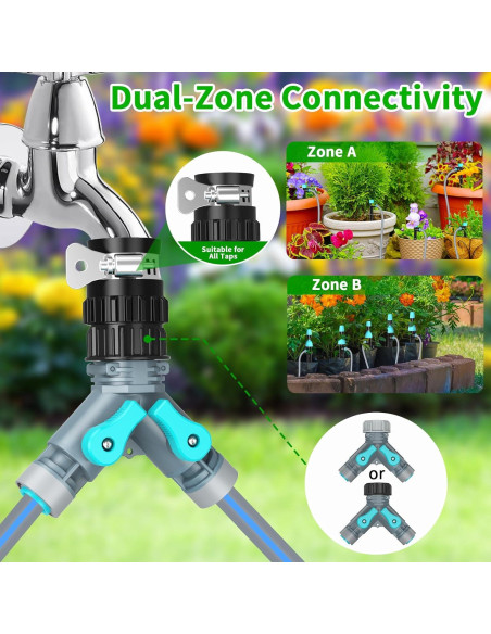 Kit de Riego por Goteo TRJZWA 2025 con 2 Tipos de Puntas