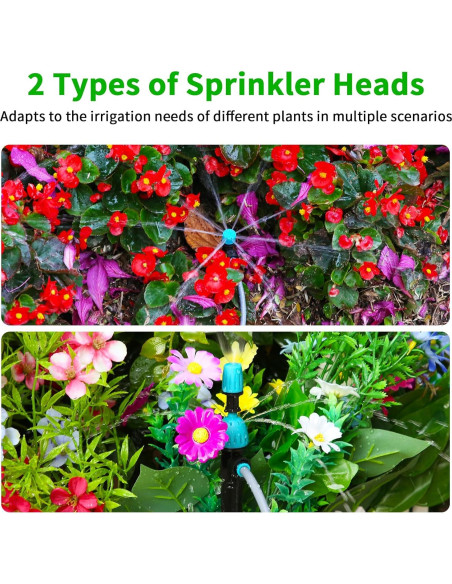 Kit de Riego por Goteo TRJZWA 2025 con 2 Tipos de Puntas