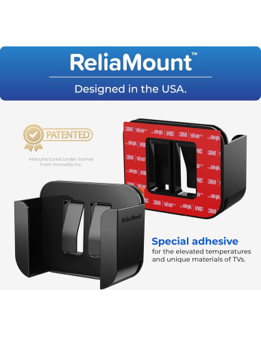 Soporte Básico Negro ReliaMount para Apple TV 4K - Sin Agujeros