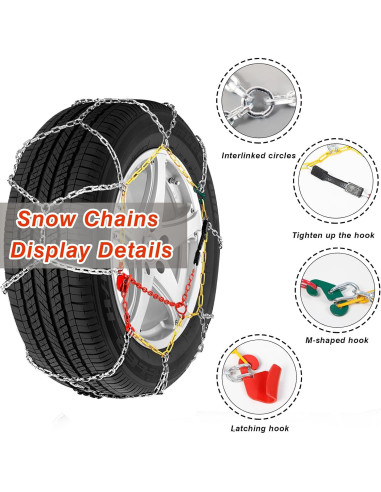 Cadenas de Nieve Antideslizantes AOSUYOU Ajuste Universal 2 PCS