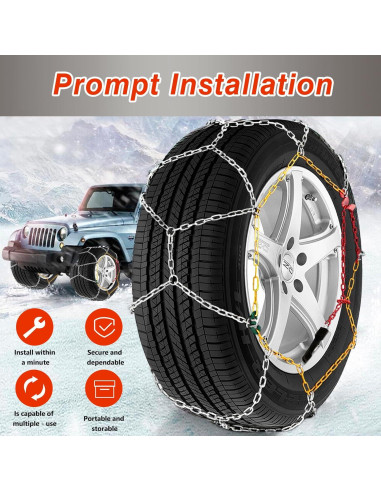 Cadenas de Nieve Antideslizantes AOSUYOU Ajuste Universal 2 PCS