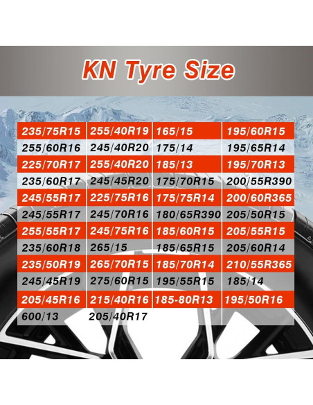 Cadenas de Nieve Antideslizantes AOSUYOU Ajuste Universal 2 PCS