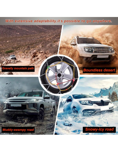 Cadenas de Nieve Antideslizantes AOSUYOU Ajuste Universal 2 PCS